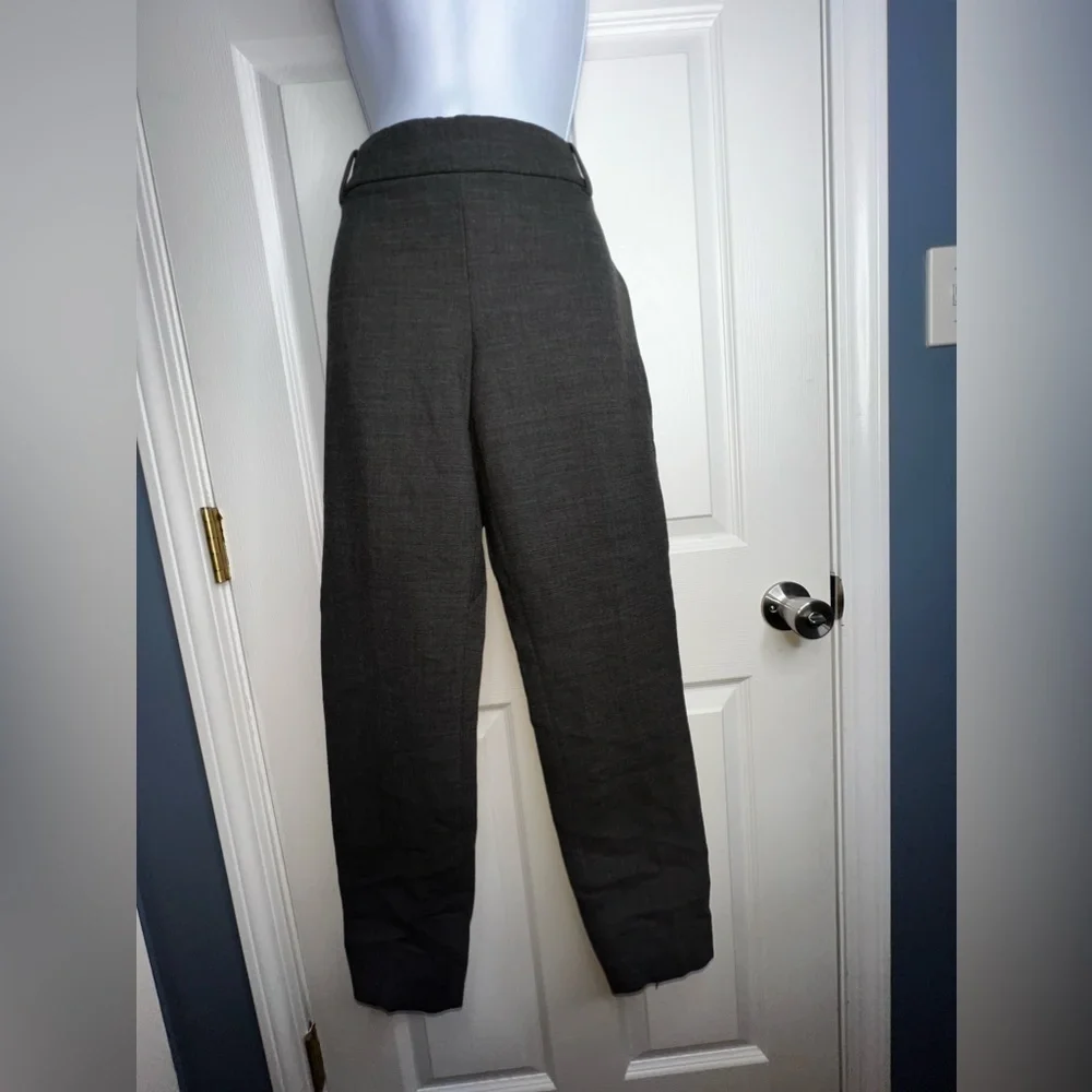 J. Crew Minnie Women’s 6 Dark Gray Straight Leg Trouser Dress Pants Zip Wool S